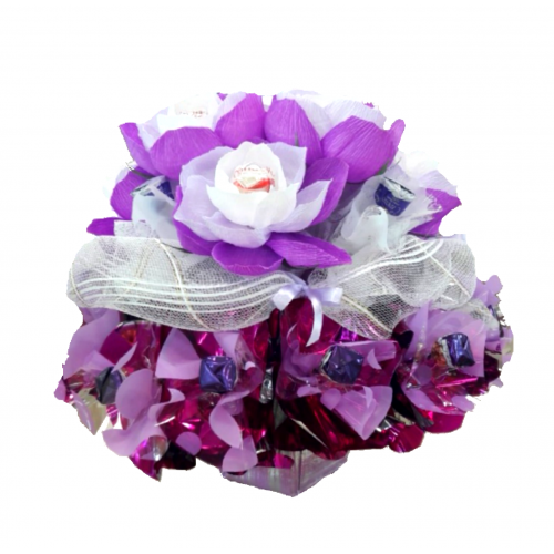 Violetinis rojus - saldainių kompozicija Skanios gėlės