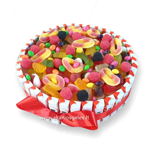 Gummi - tortas iš saldainių Skanios gėlės